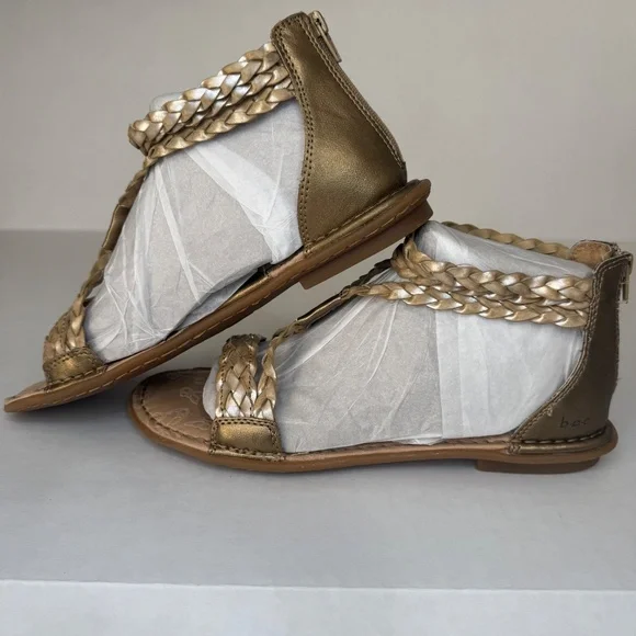 b.o.c. Born O. Concept Womens Braided Flats-Sandals-Shoes Gold Tan Gladiator Sz7 - Picture 5 of 10